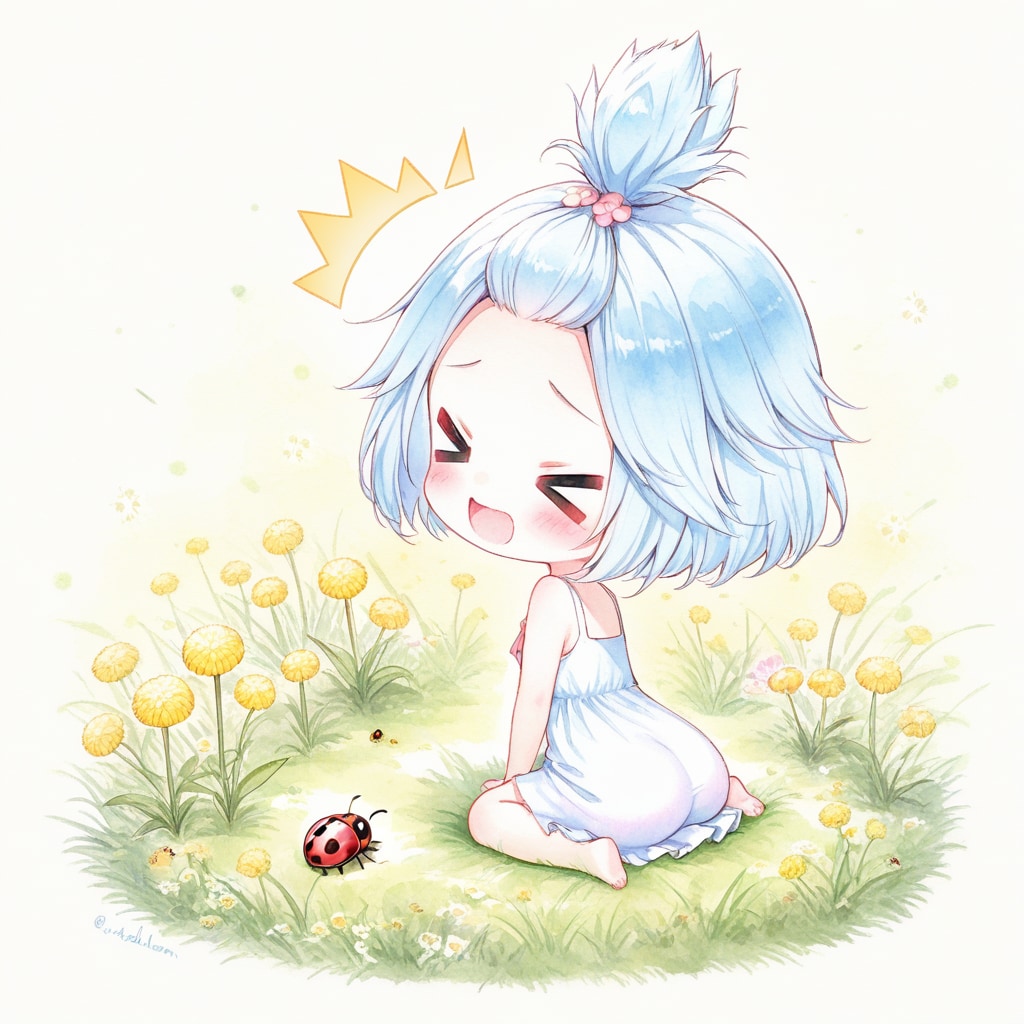 てんとう虫と青髪ちゃん
