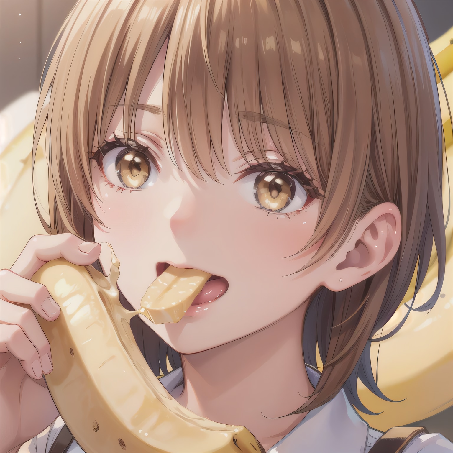 茶髪ボブでバナナの少女４ | の人気AIイラスト・グラビア