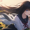ひまわり畑でアイス 3枚目