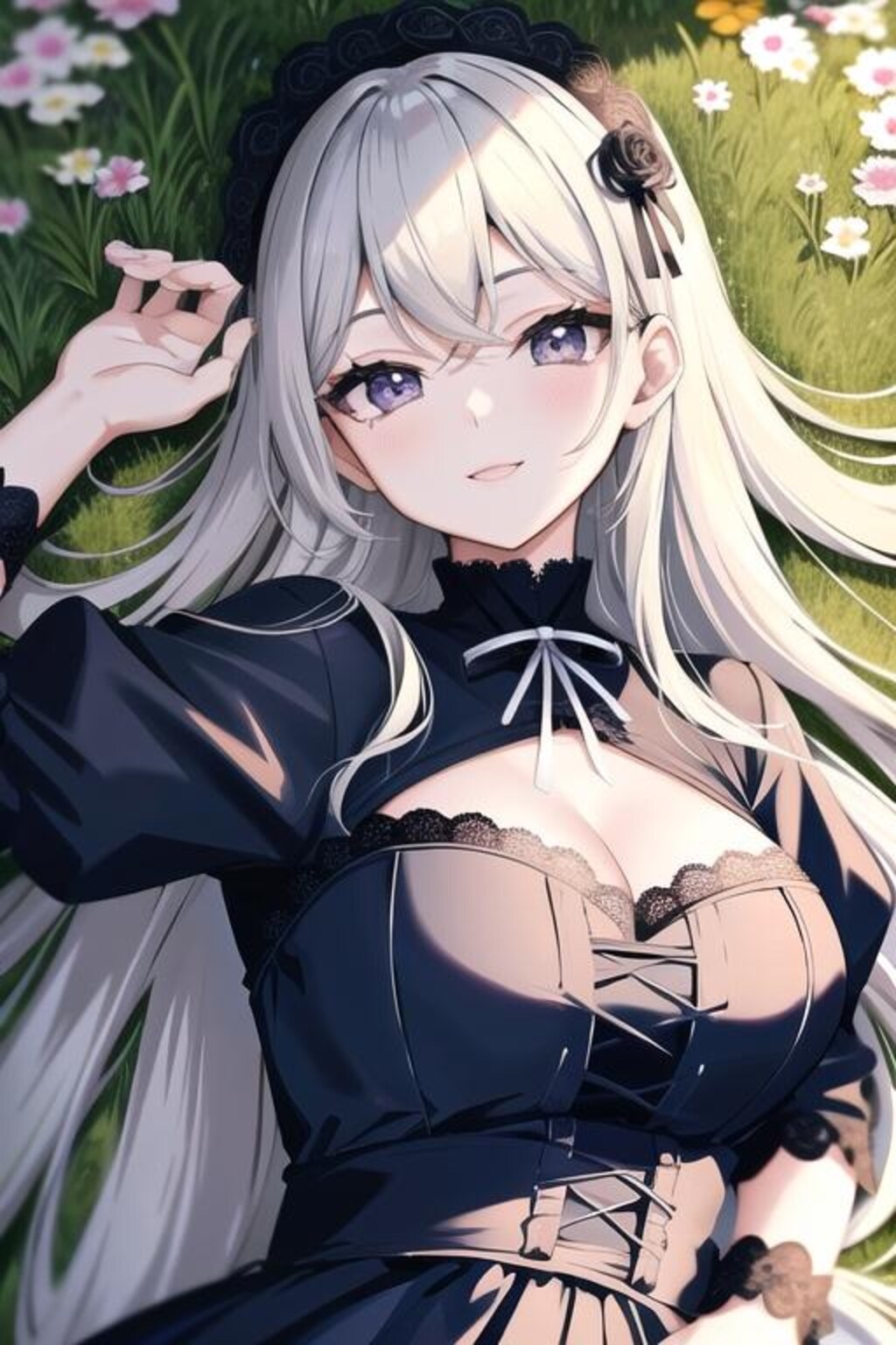 グレージュ髪の娘