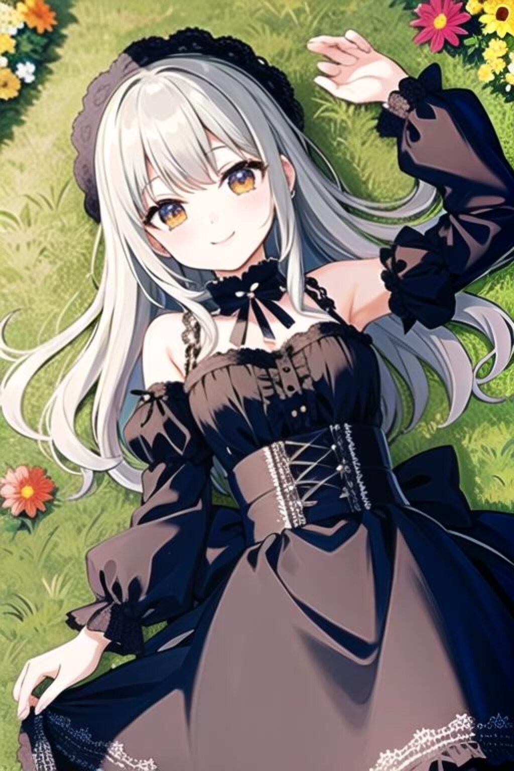 グレージュ髪の娘