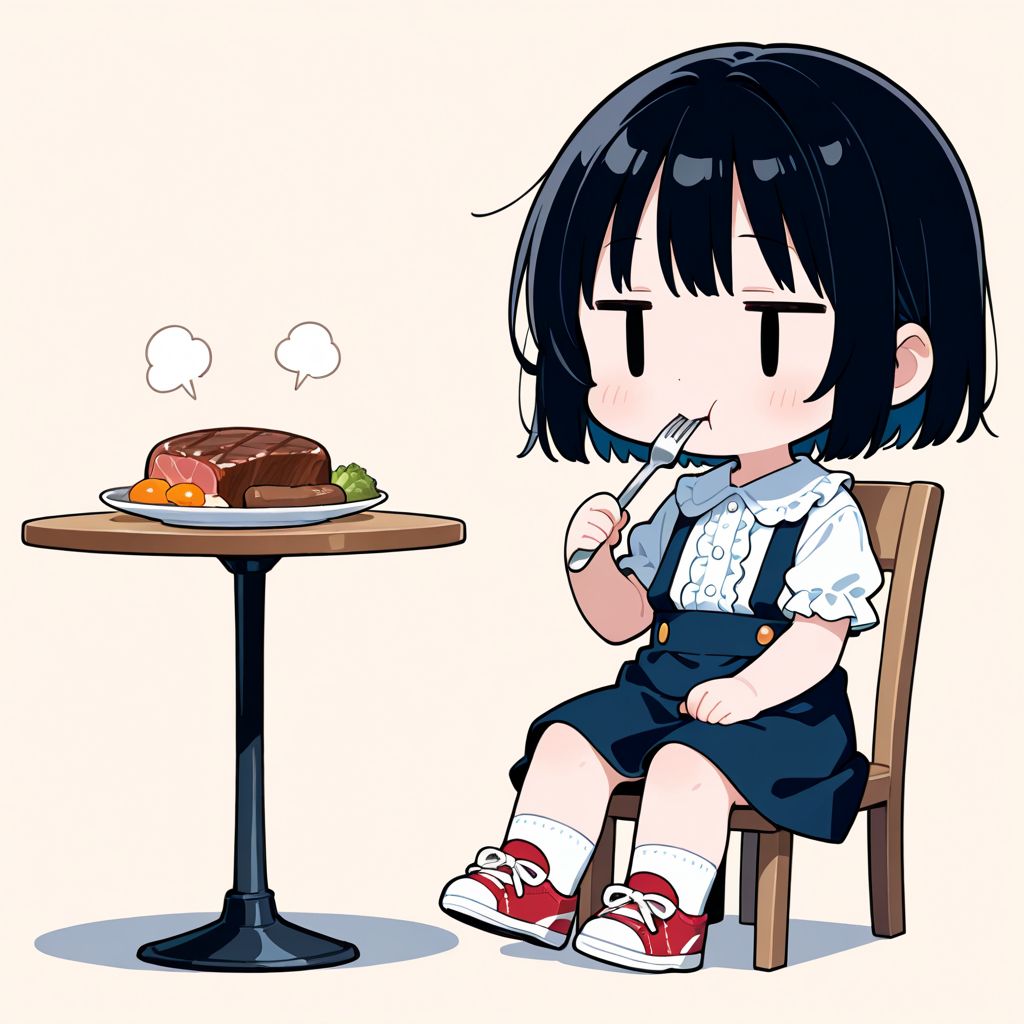 ビーフステーキを食べる