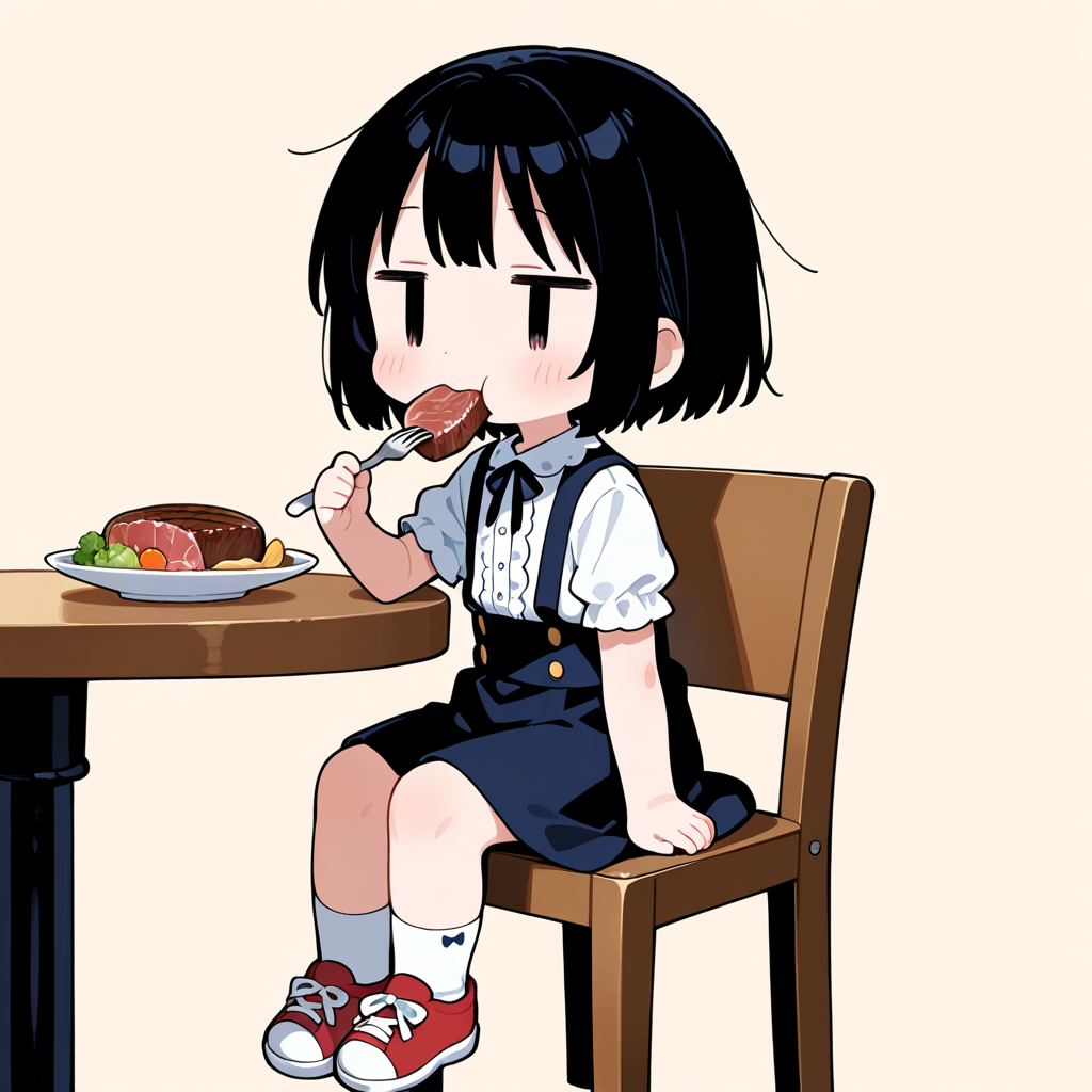 ビーフステーキを食べる