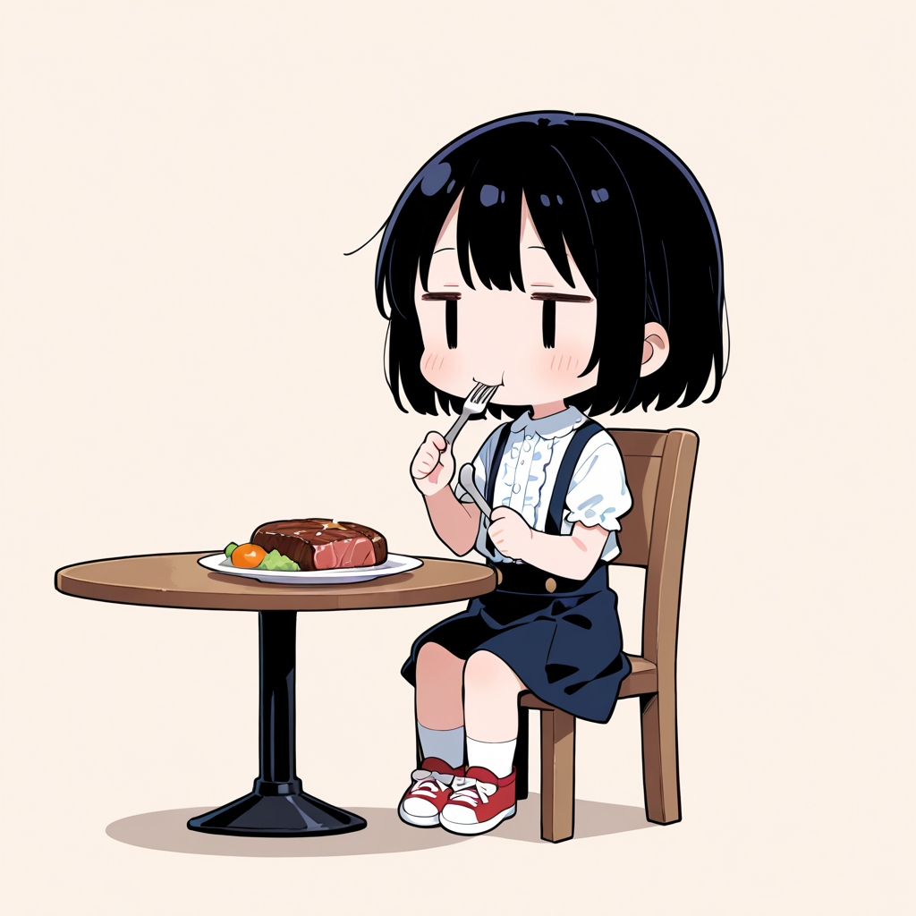 ビーフステーキを食べる