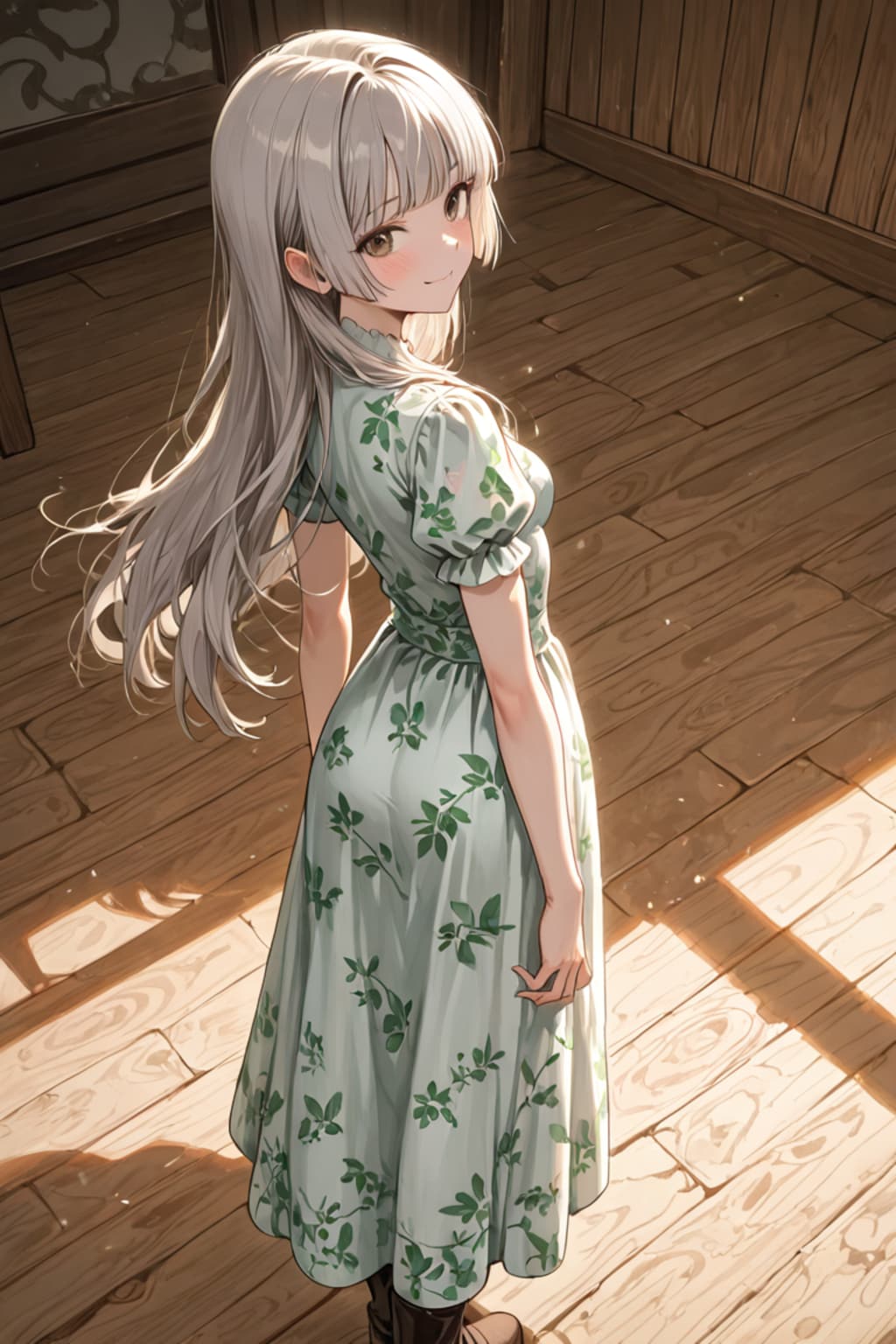 花柄ワンピース