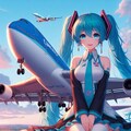初音ミクとボーイング747 2枚目