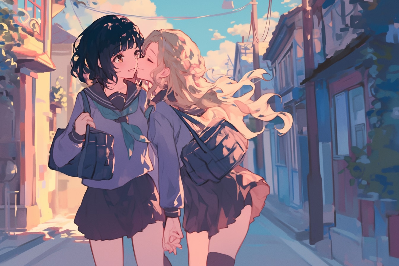 キスしたい二人のJK106 | の人気AIイラスト・グラビア