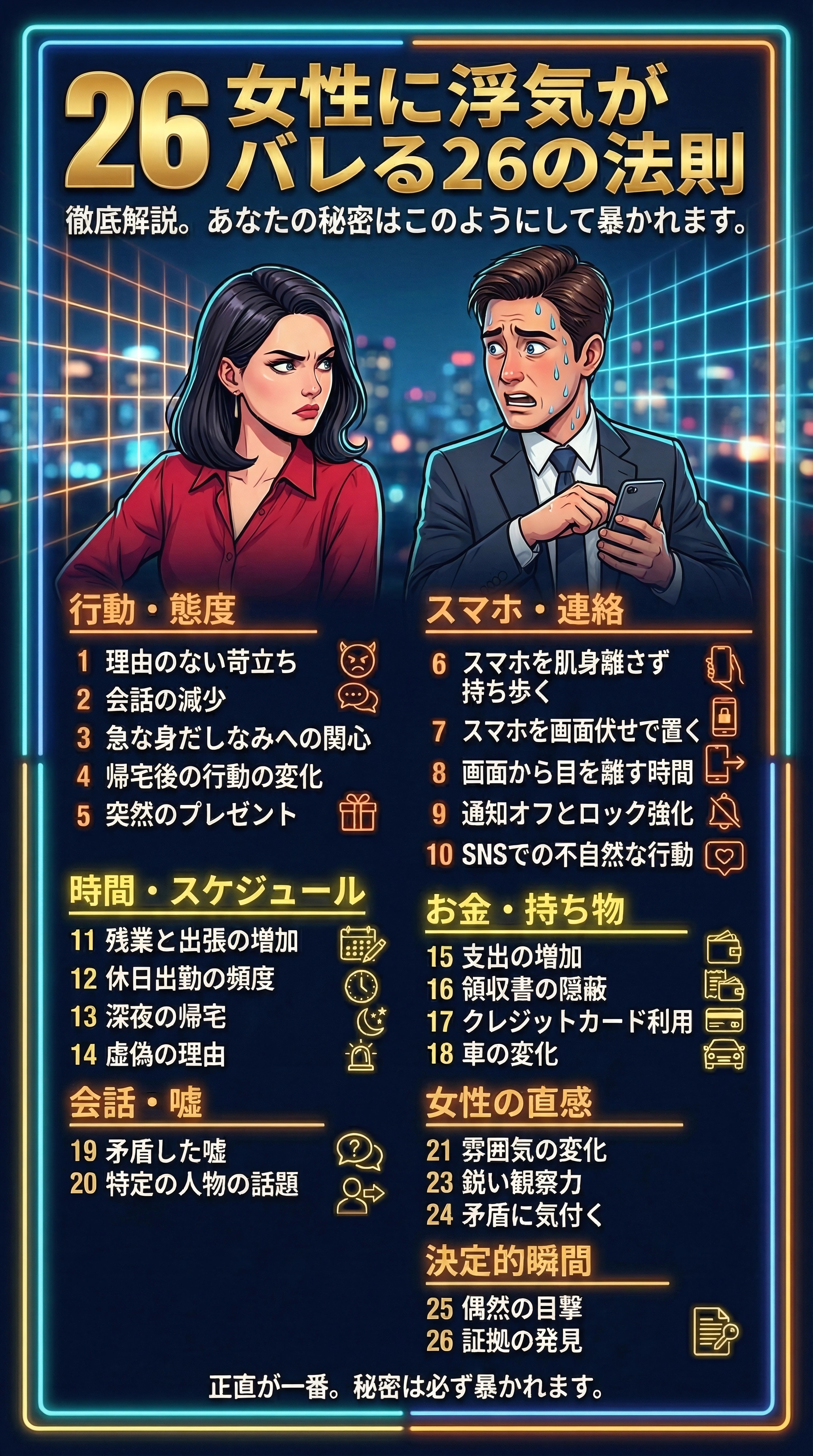 女に浮気がバレる２６の法則 | の人気AIイラスト・グラビア