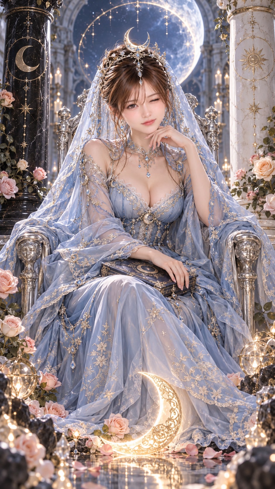 月冠の花嫁 ― 星降る夜の誓い | の人気AIイラスト・グラビア