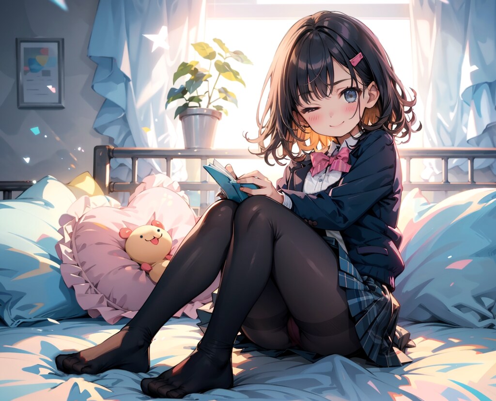 ブレザー（制服）＆ピンクショーツ（フォトショップレタッチ）