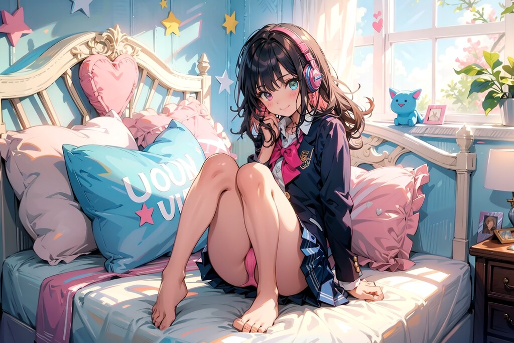 ブレザー（制服）＆ピンクショーツ（フォトショップレタッチ）