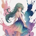 ドレスと飛び散るインク 2枚目