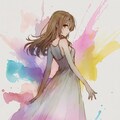 ドレスと飛び散るインク 3枚目