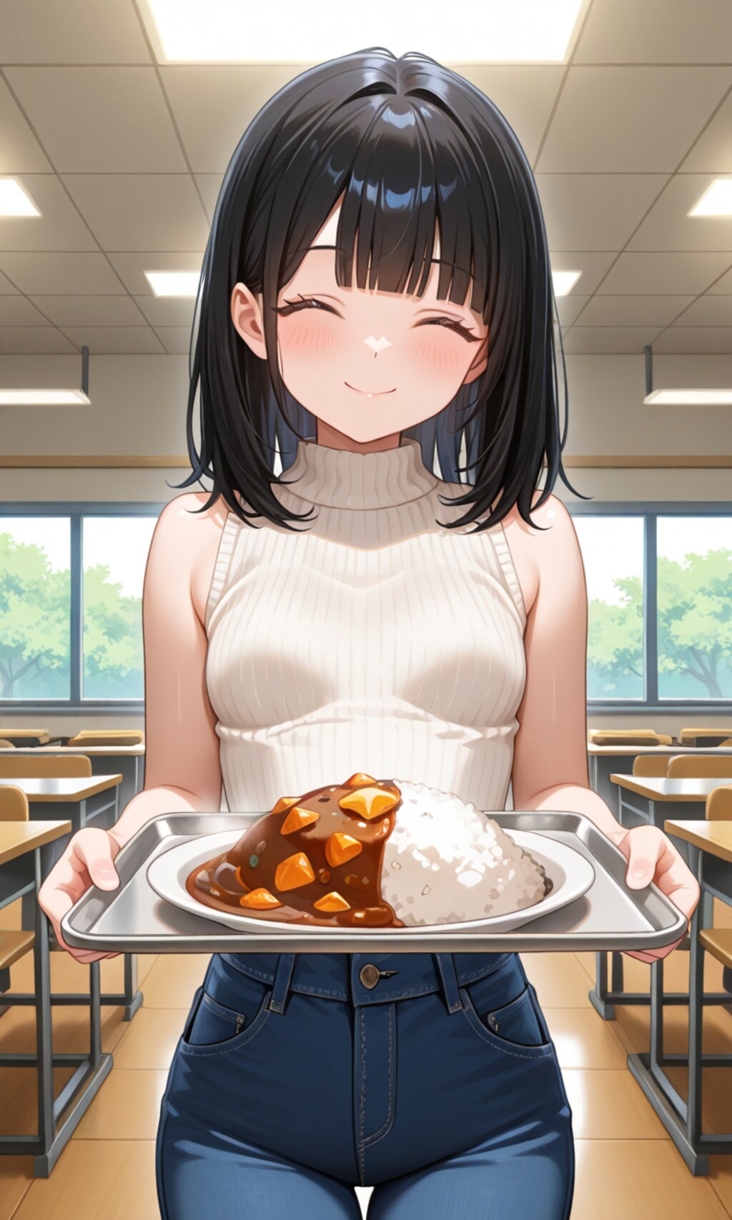 【うちの子】もえちゃん大学で御飯