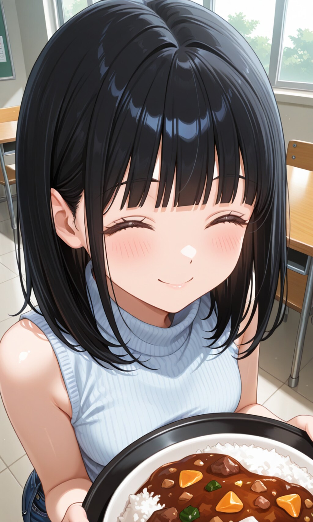 【うちの子】もえちゃん大学で御飯