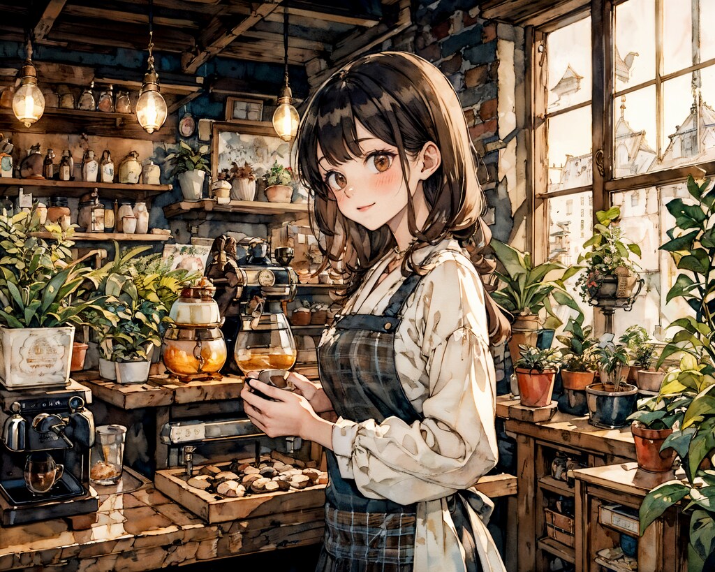 カフェの女の子