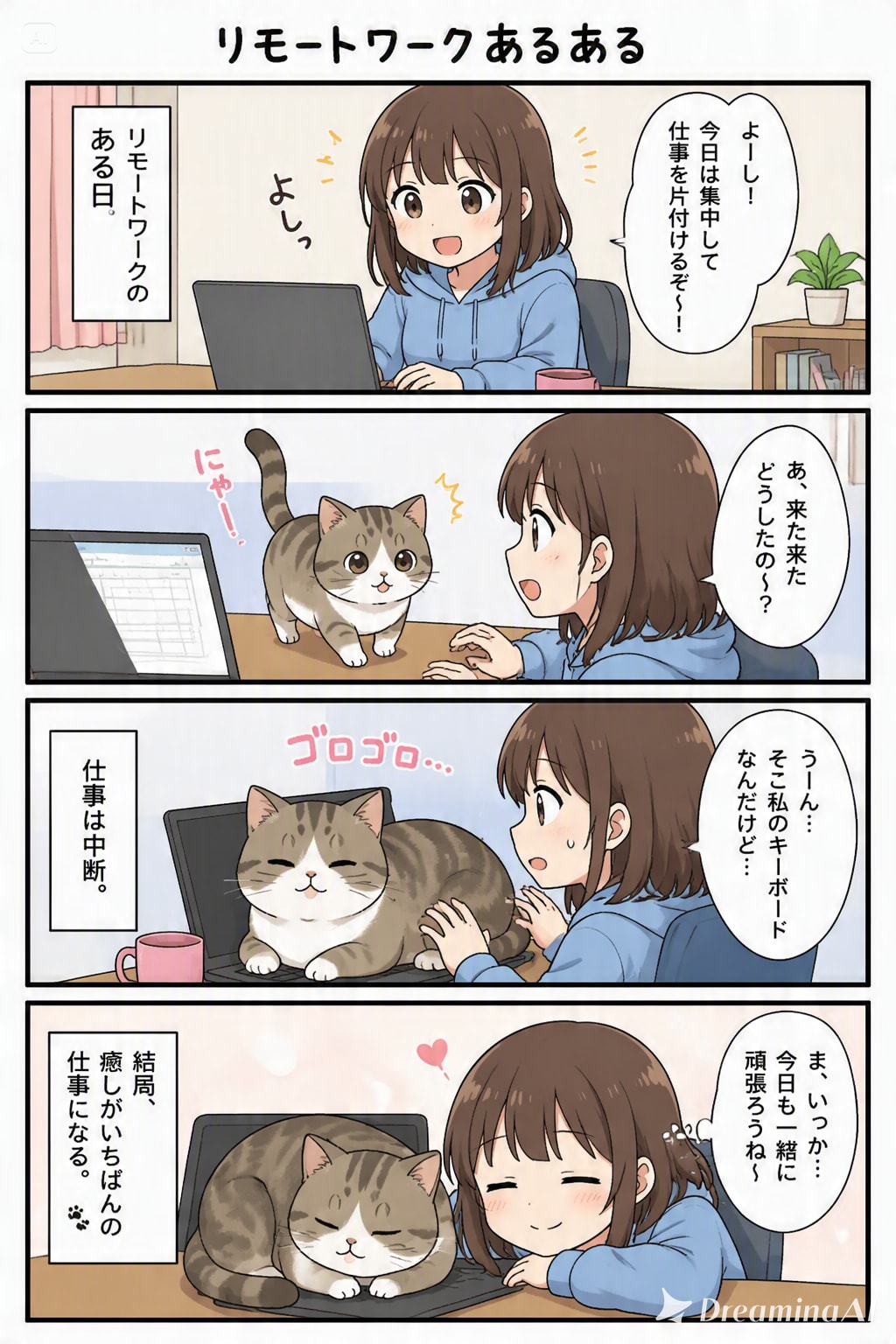 自動の猫ちゃんあるある四コマ | の人気AIイラスト・グラビア