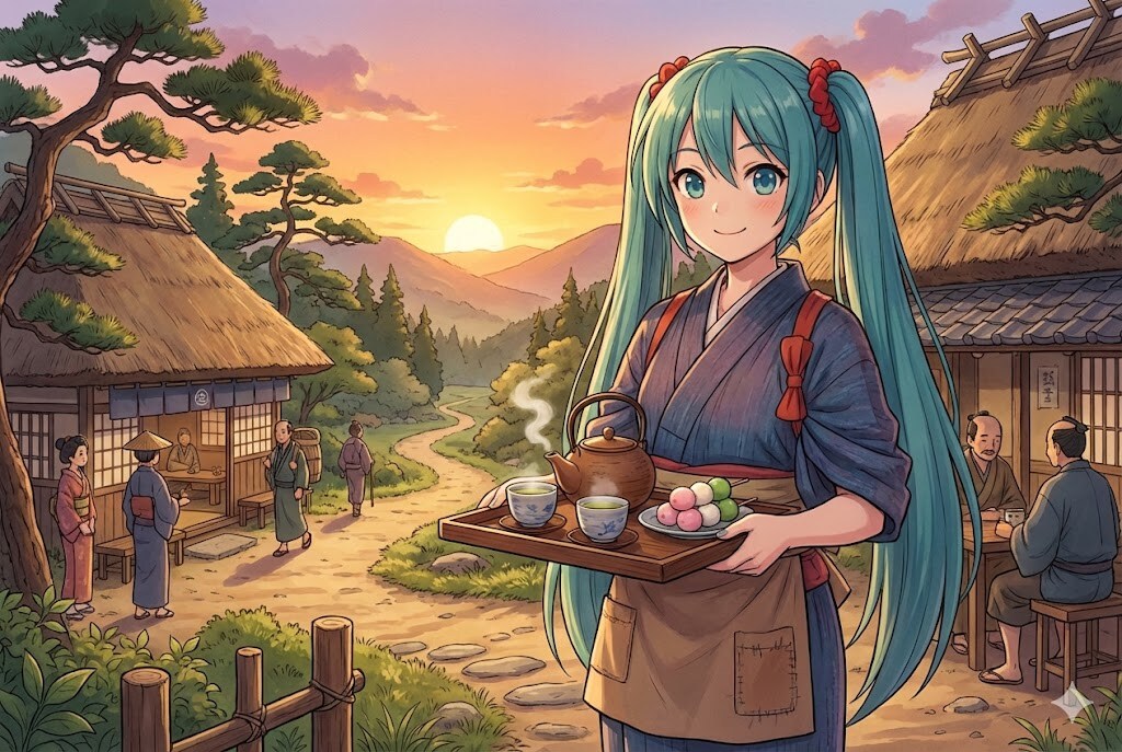 茶屋の娘ミク | の人気AIイラスト・グラビア