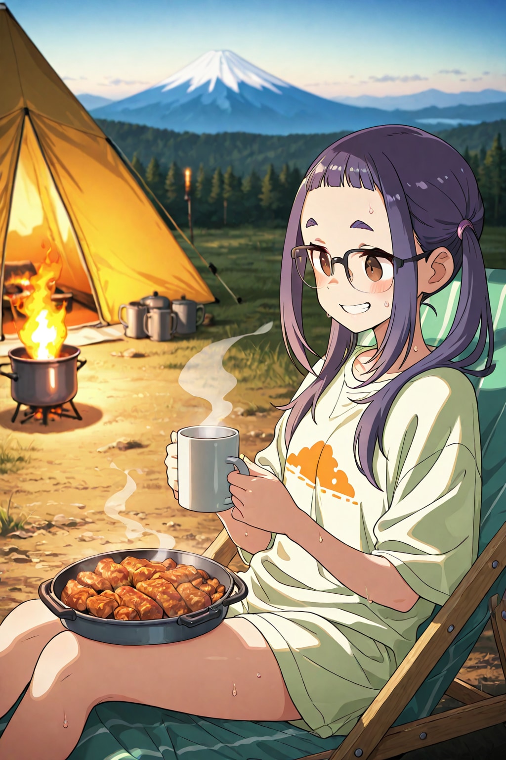 ソロキャンする大垣千明⛺️❤️