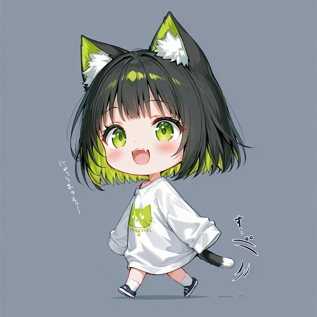 お姉ちゃんの上着を着て遊ぶ、チビねこ。