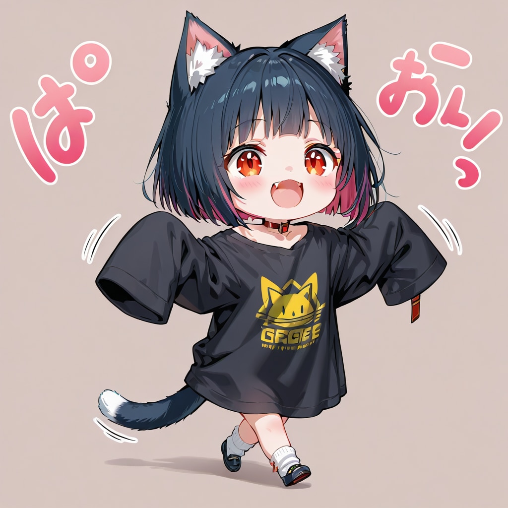 お姉ちゃんの上着を着て遊ぶ、チビねこ。
