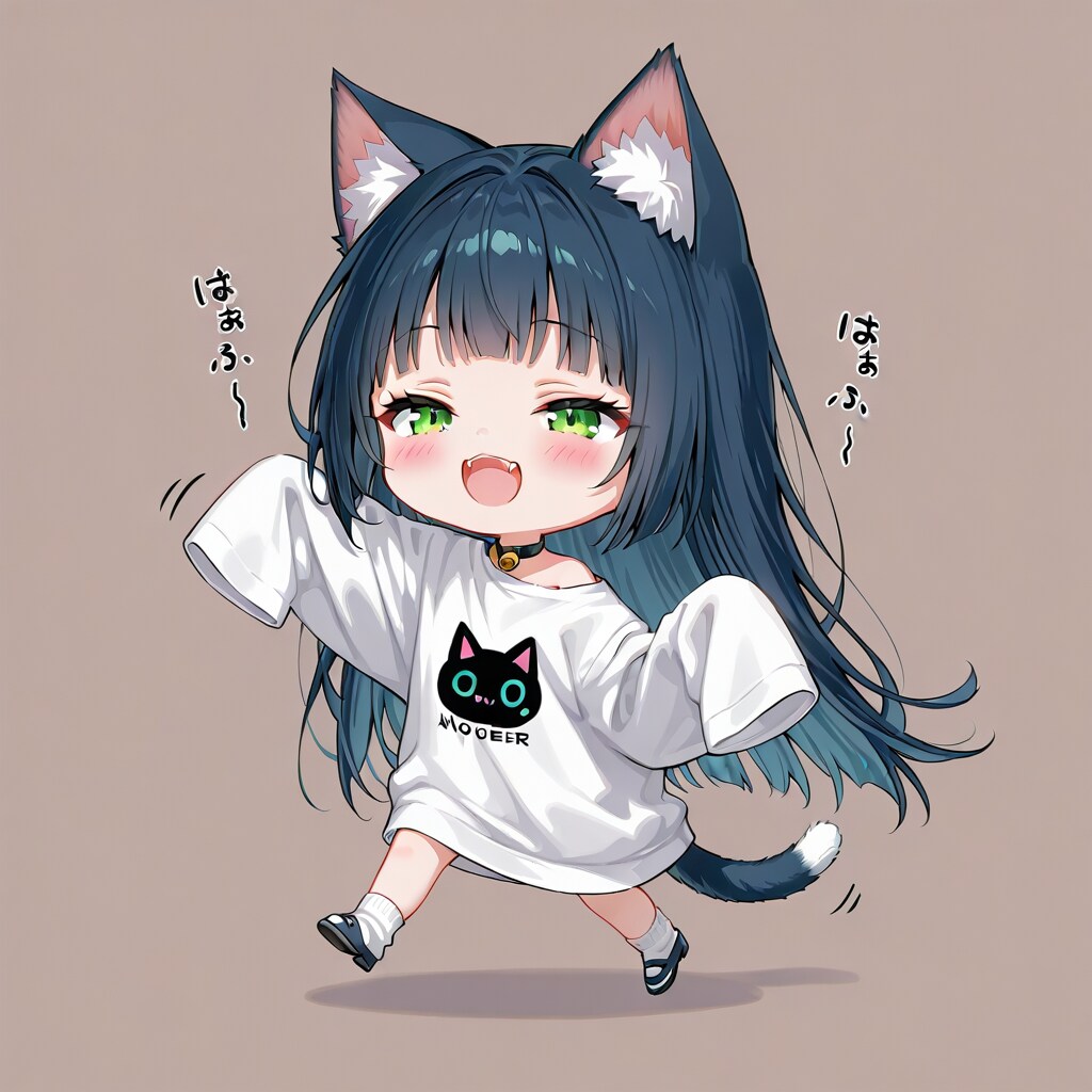 お姉ちゃんの上着を着て遊ぶ、チビねこ。