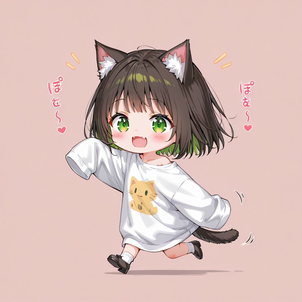 お姉ちゃんの上着を着て遊ぶ、チビねこ。