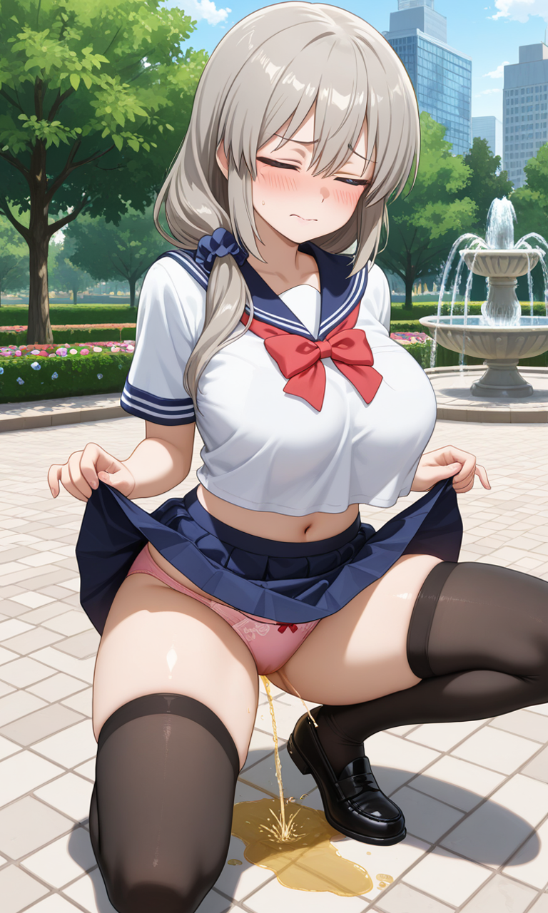 おしっこお漏らしチャレンジ【宇〇月】(制服)