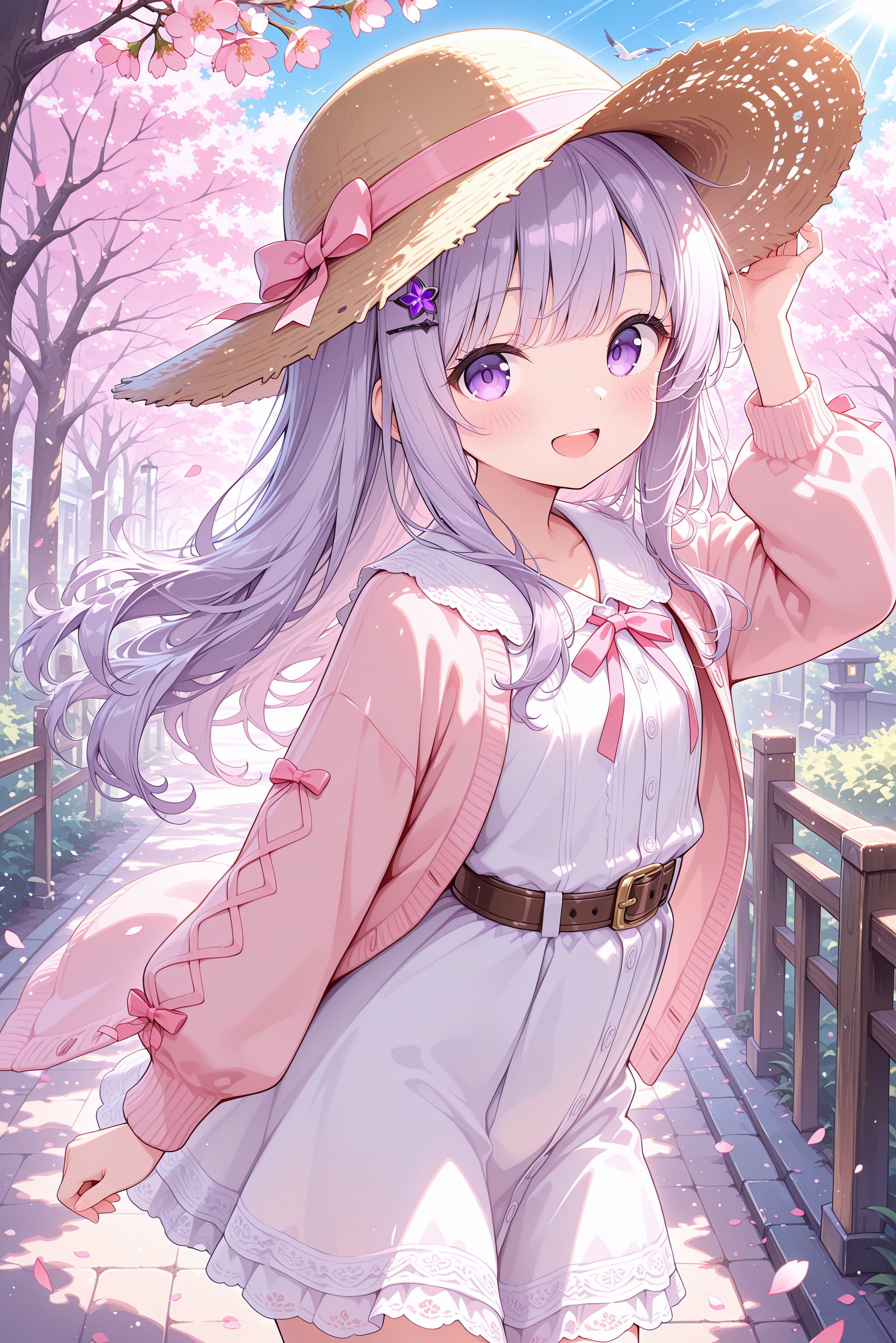 君と歩く春の桜並木
