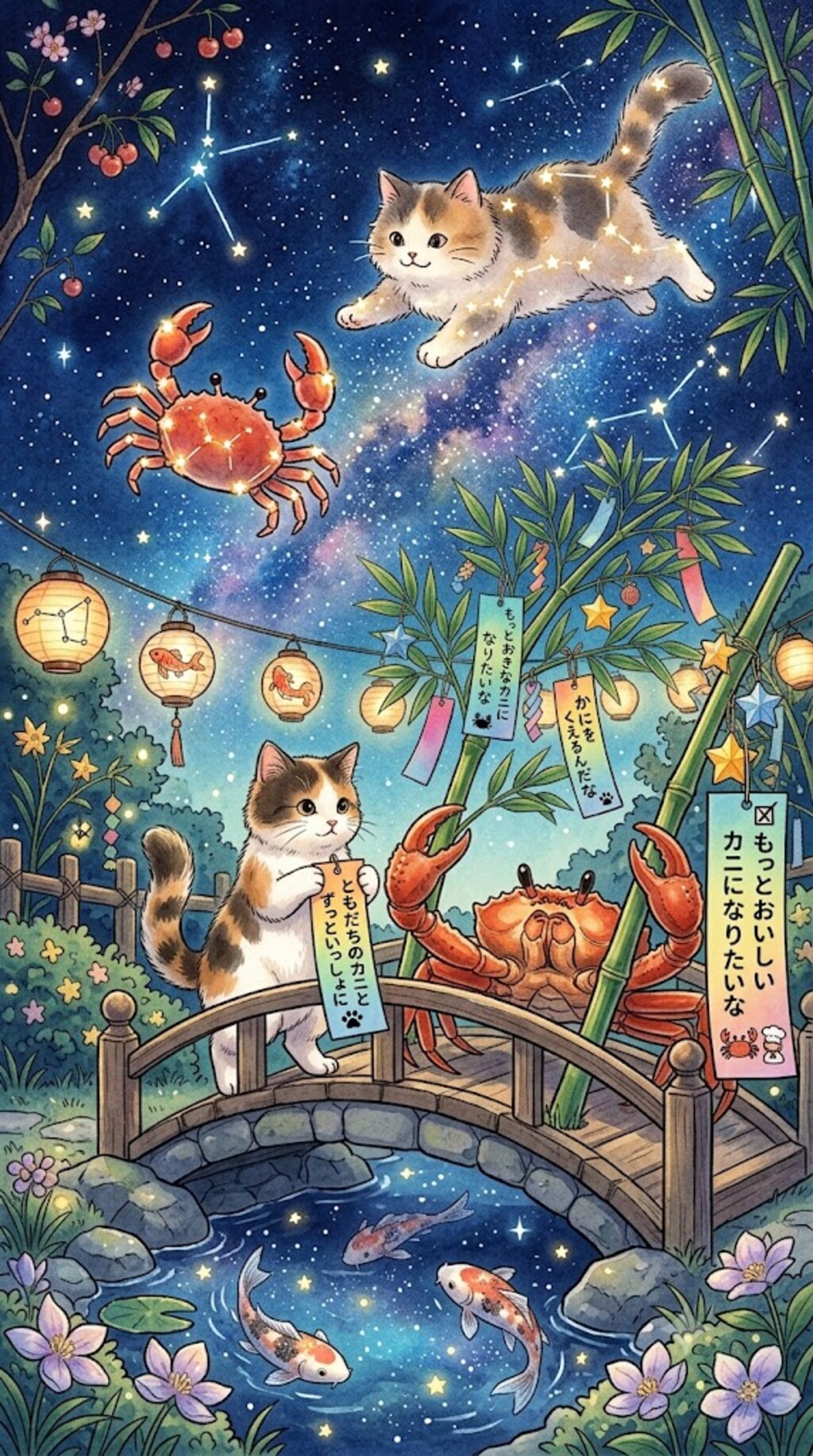 たなばたのねこさまとカニさん☆彡