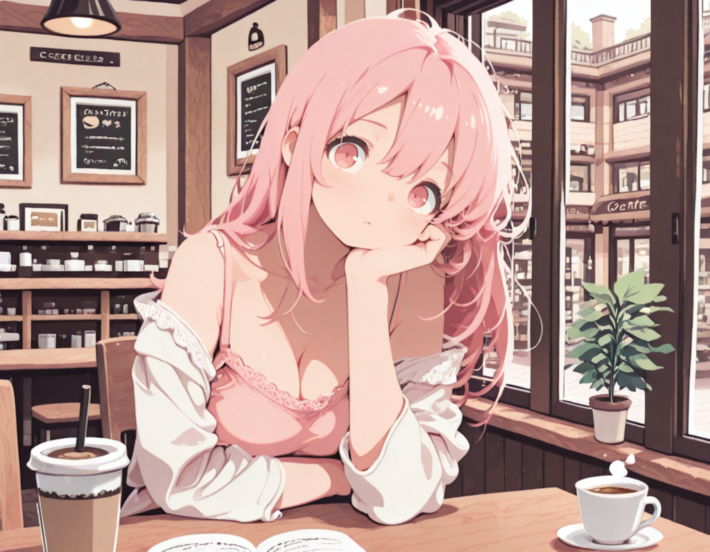 カフェにて