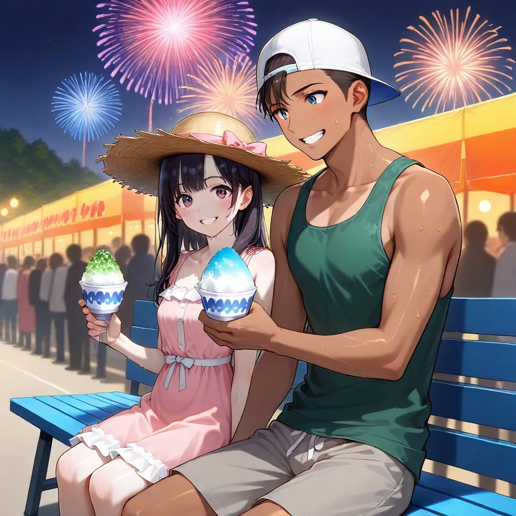 夏祭りでかき氷