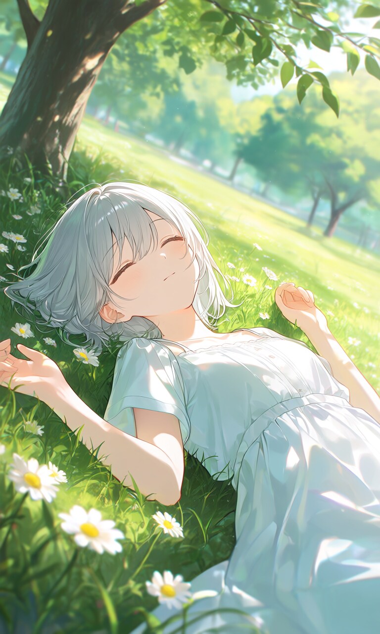 木漏れ日にて眠る少女 | の人気AIイラスト・グラビア