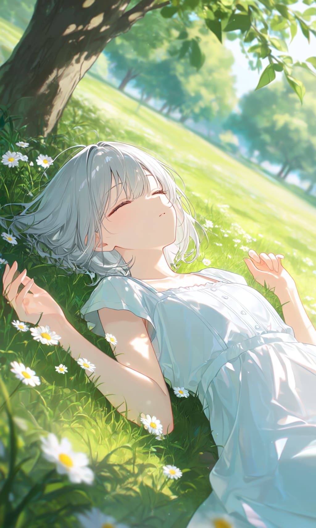 木漏れ日にて眠る少女