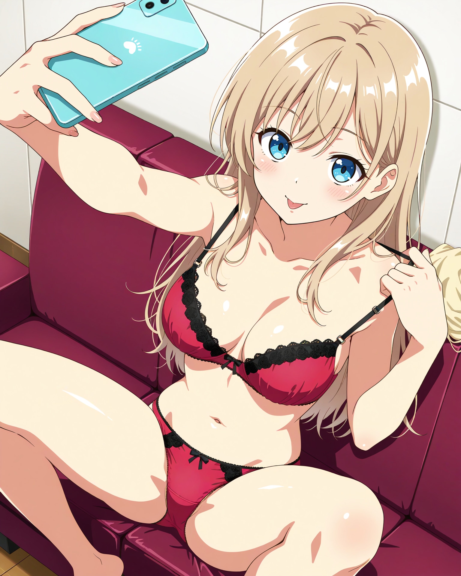 新しい下着で自撮り