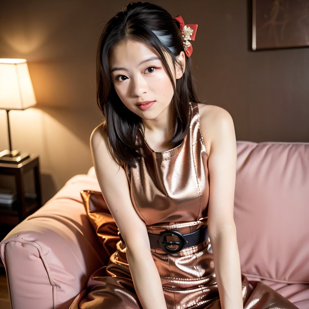 黒髪ロングで寝室の美女２８