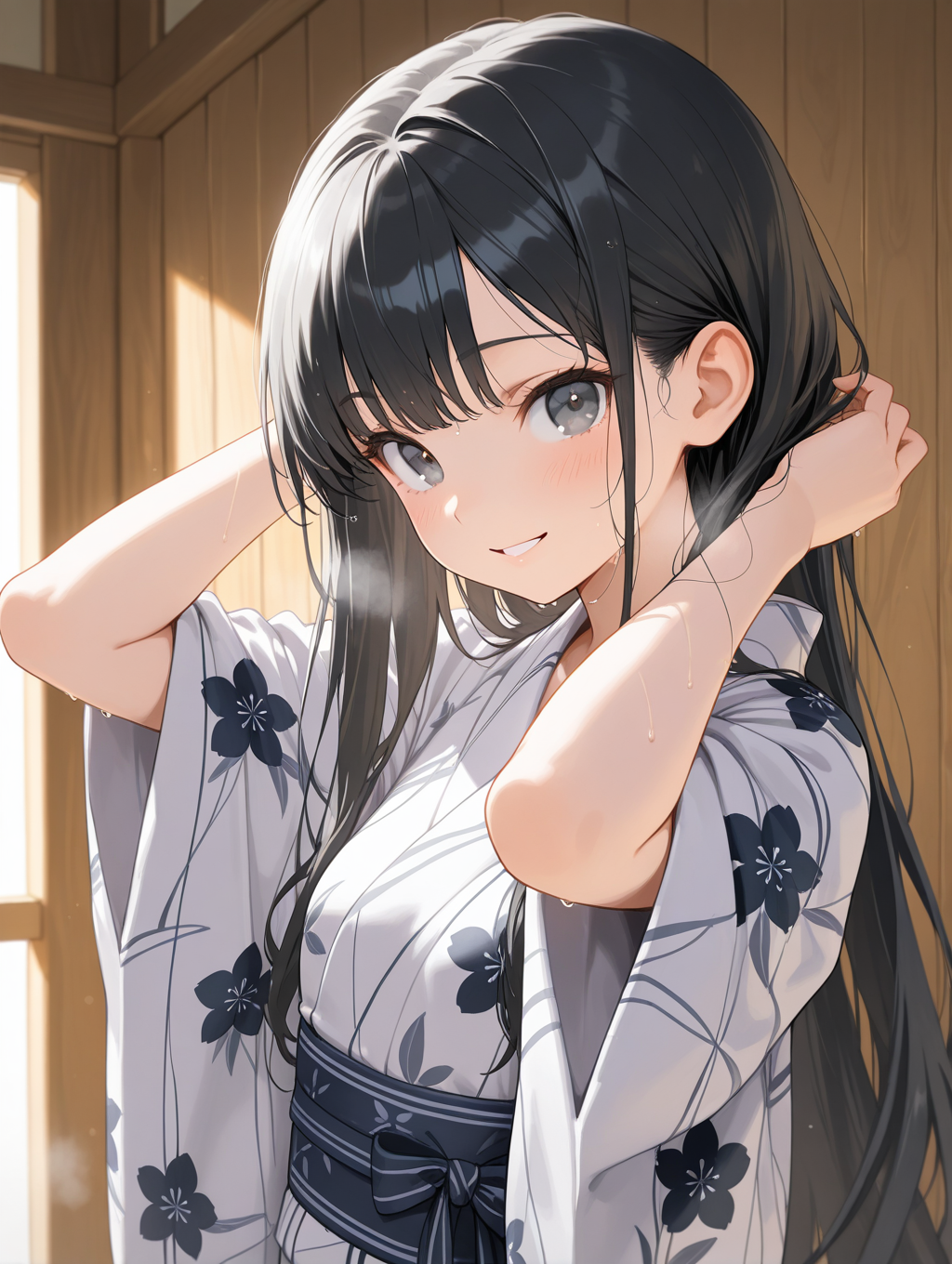 パヤマ家の一条春香ちゃん 温泉上がりに髪を乾かしている〇〇ちゃんシリーズ