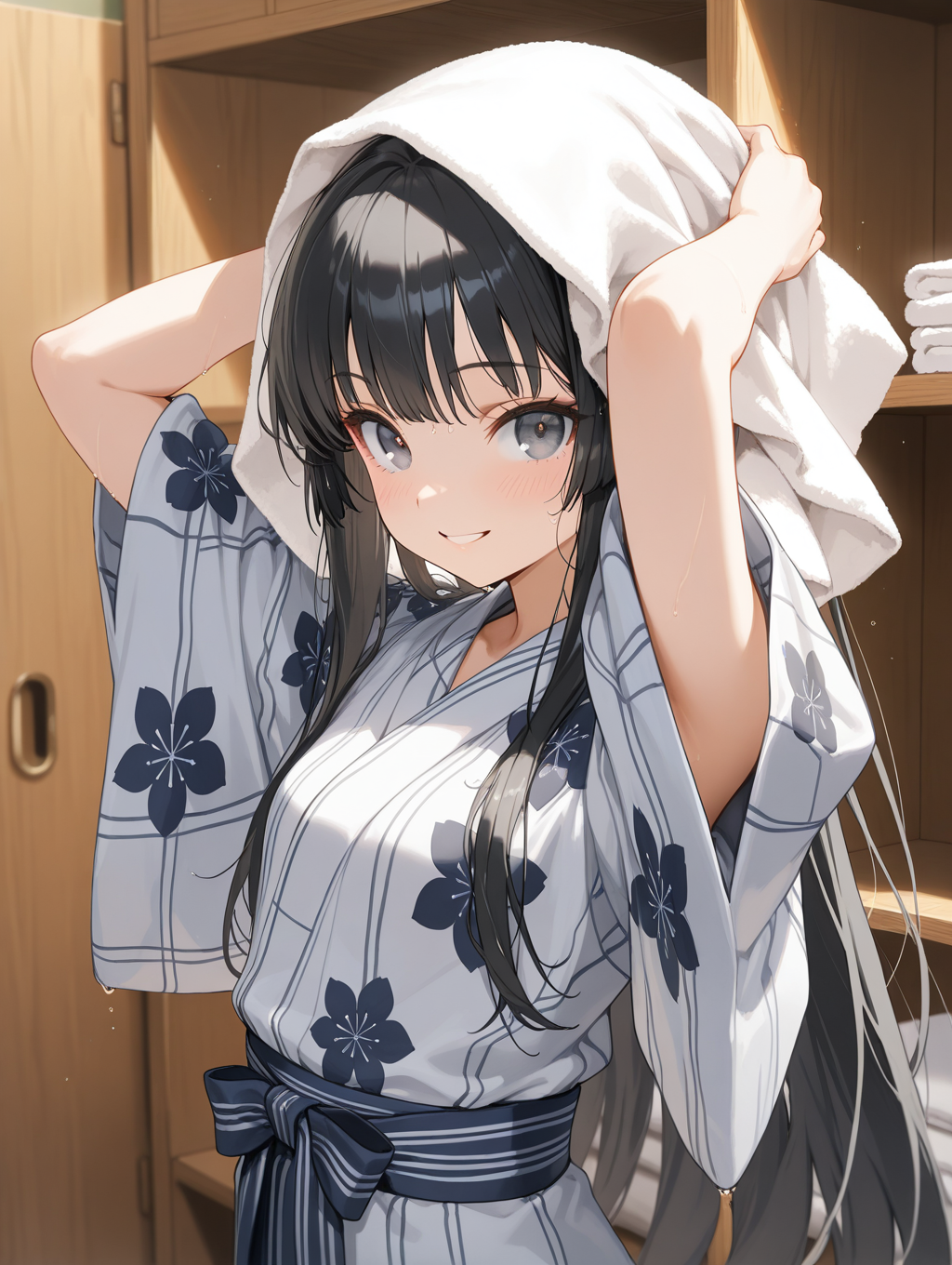 パヤマ家の一条春香ちゃん 温泉上がりに髪を乾かしている〇〇ちゃんシリーズ