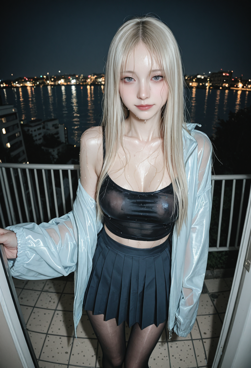 玄関開けたらびしょ濡れ美女