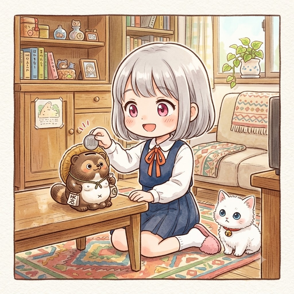 たぬきの貯金箱・・・チャリーン🪙