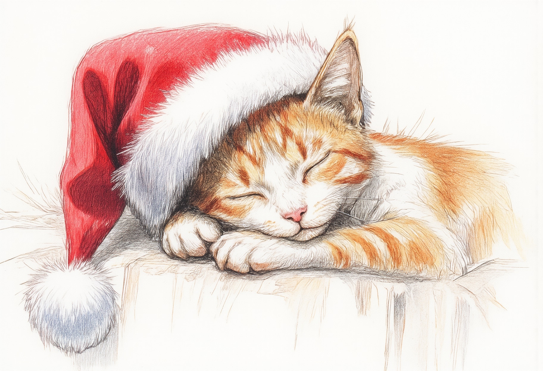 サンタの帽子を被った猫 | の人気AIイラスト・グラビア
