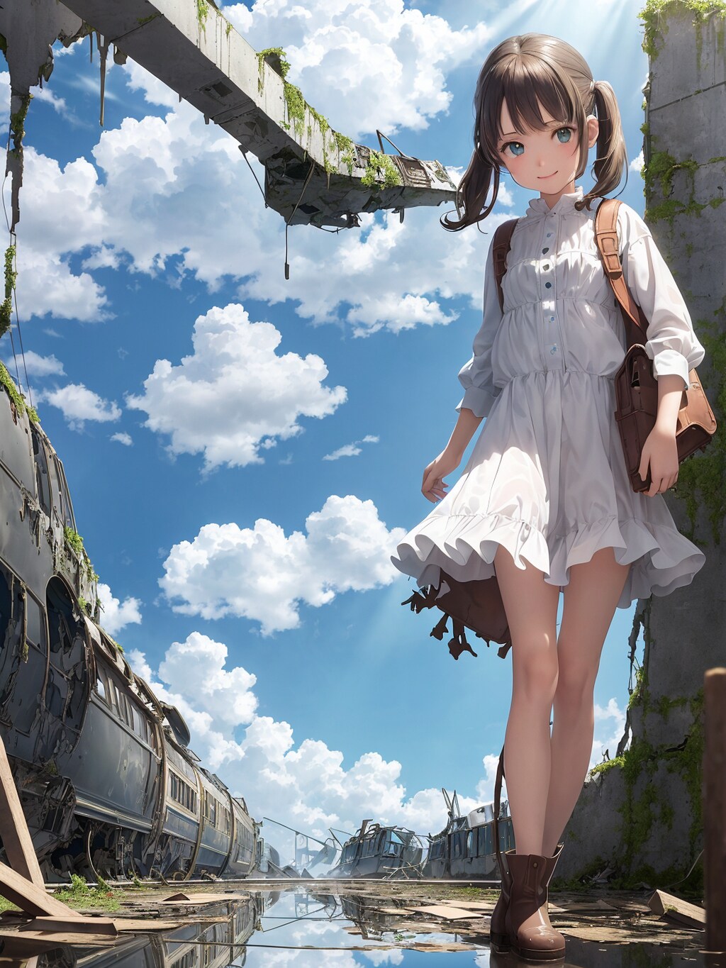 廃棄地域の鉄道車両基地