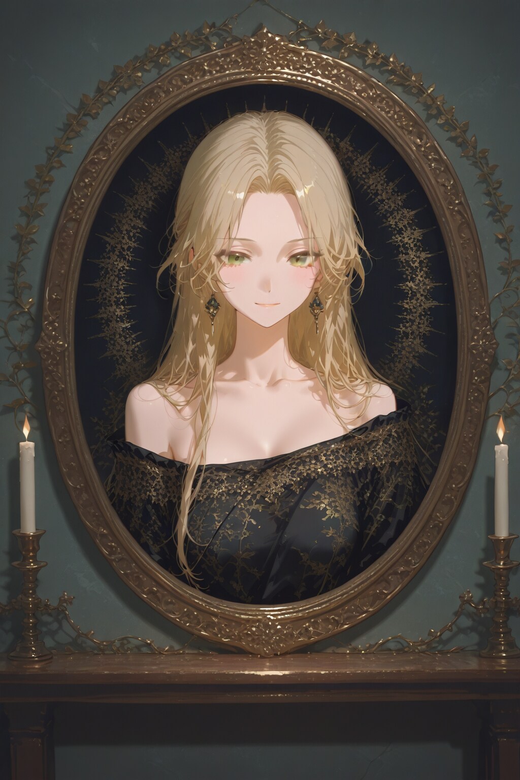 世紀の芸術的絵画を仕上げている究極の芸術的美人の仕事風景ポートレート