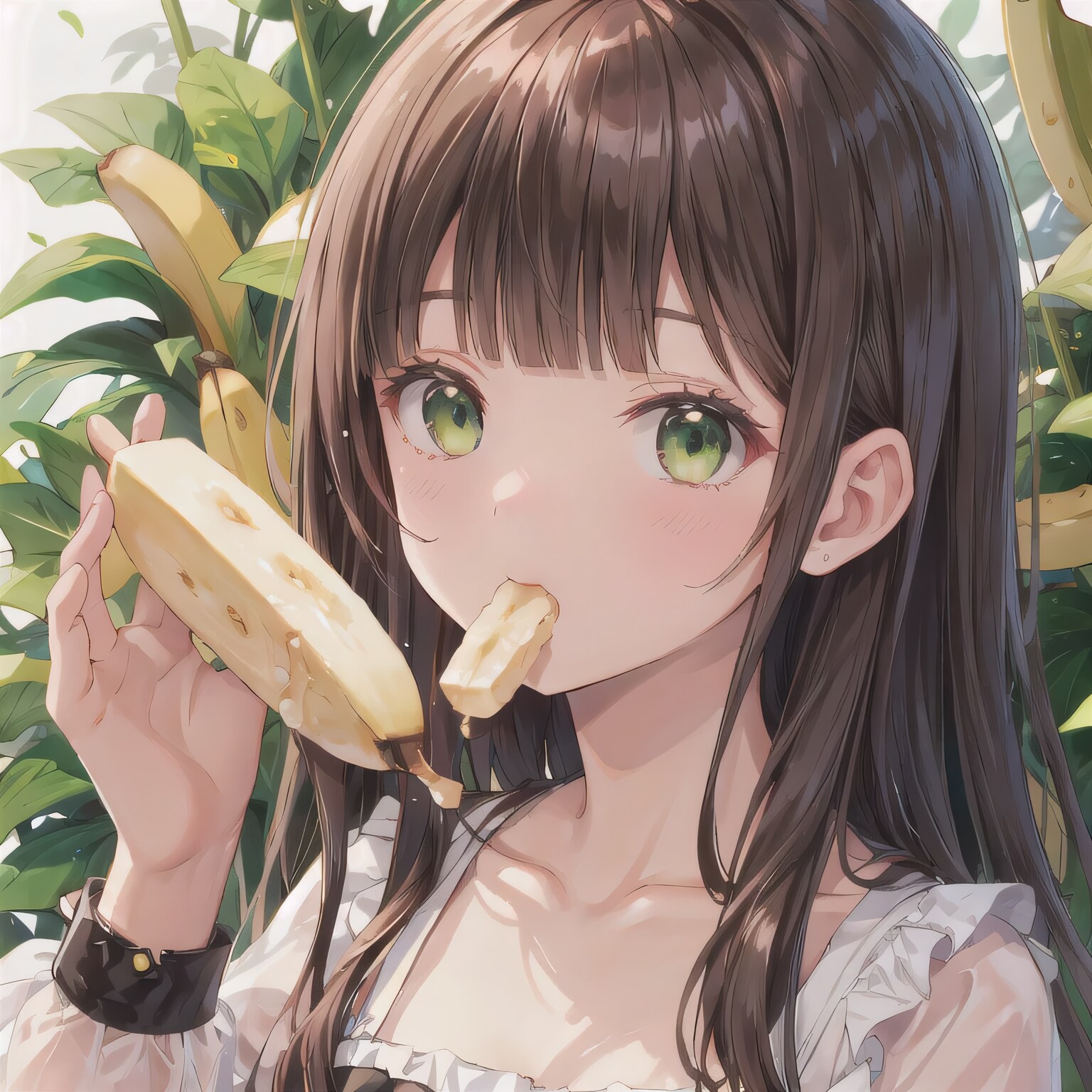 茶髪ロングでバナナの少女５ | の人気AIイラスト・グラビア