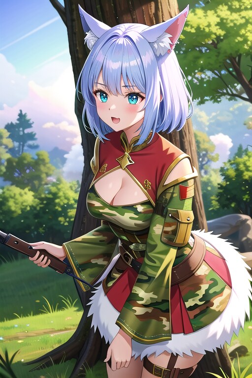 シラクレナに越境潜入する武装偵察隊所属の狼っ娘兵士🐺