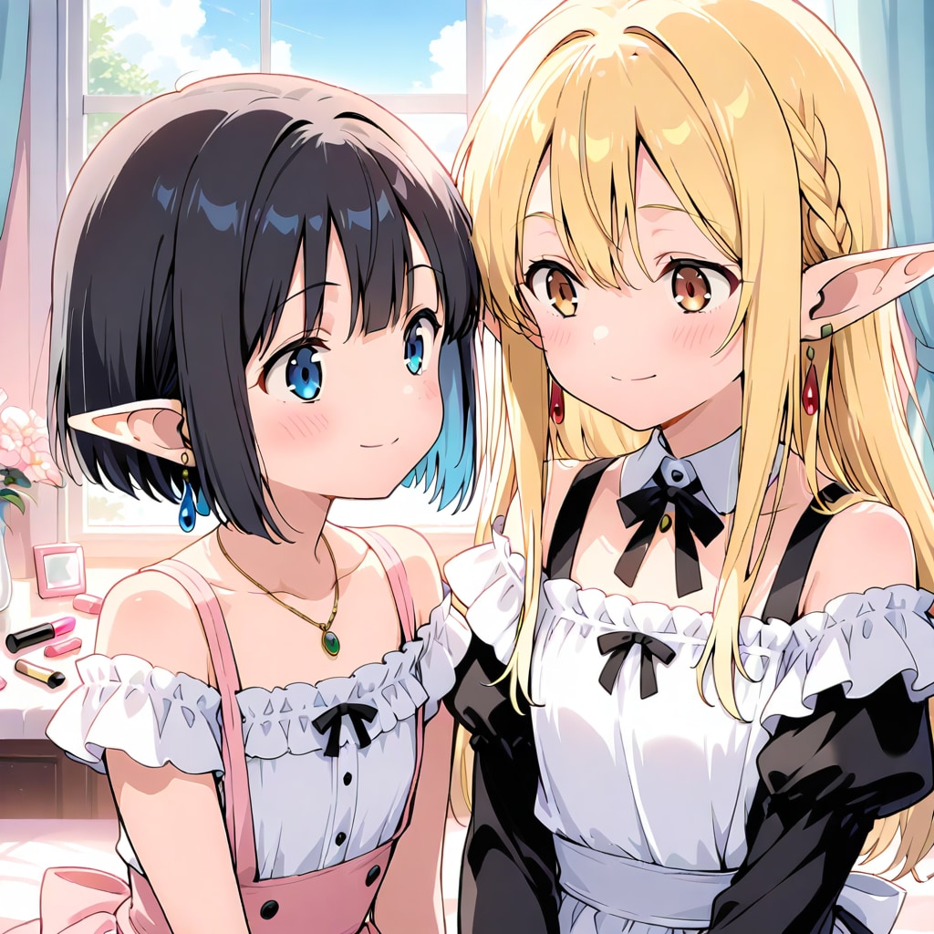 エルフと黒髪　11 | の人気AIイラスト・グラビア