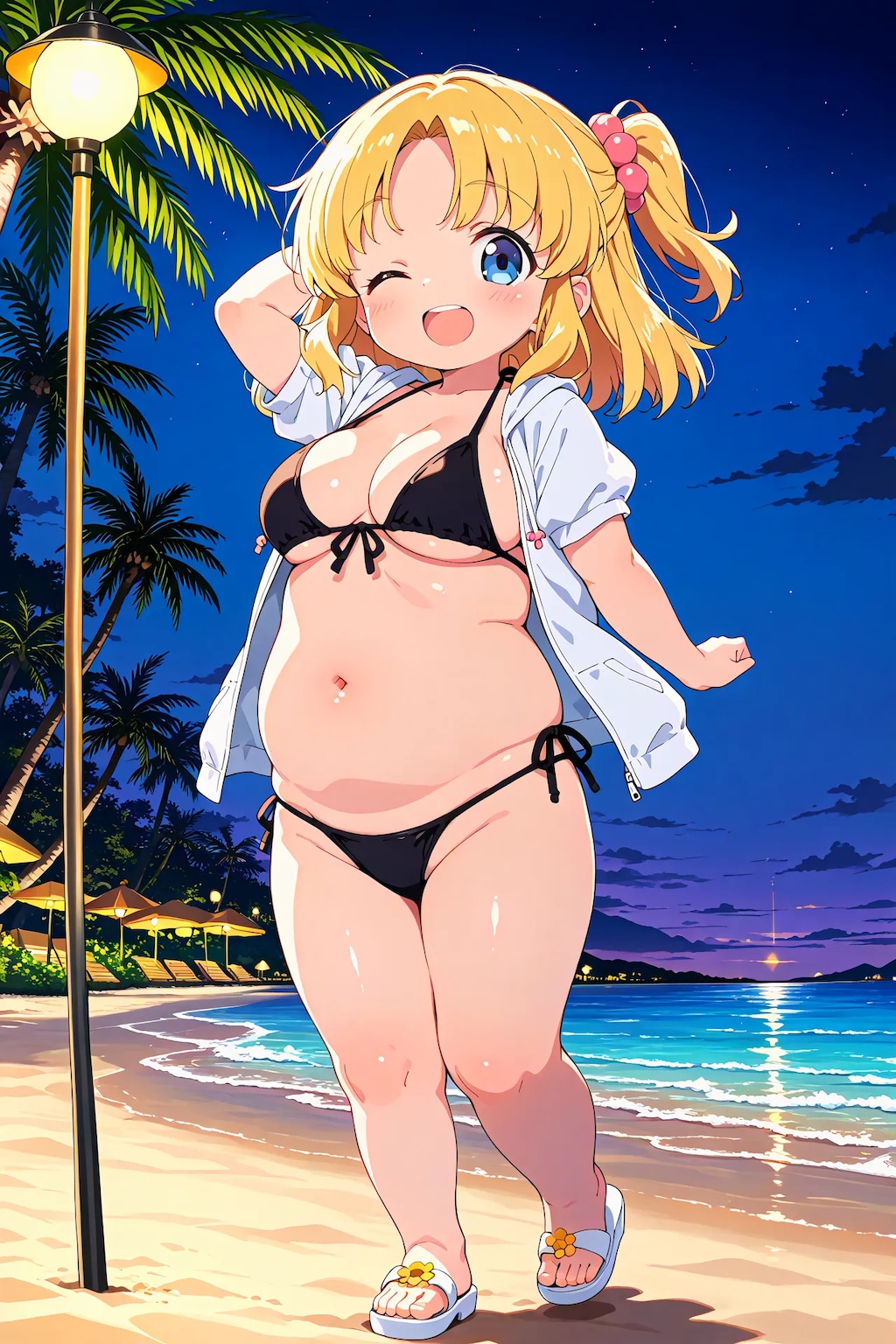 まりあちゃんと夜の海