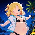 まりあちゃんと夜の海 2枚目