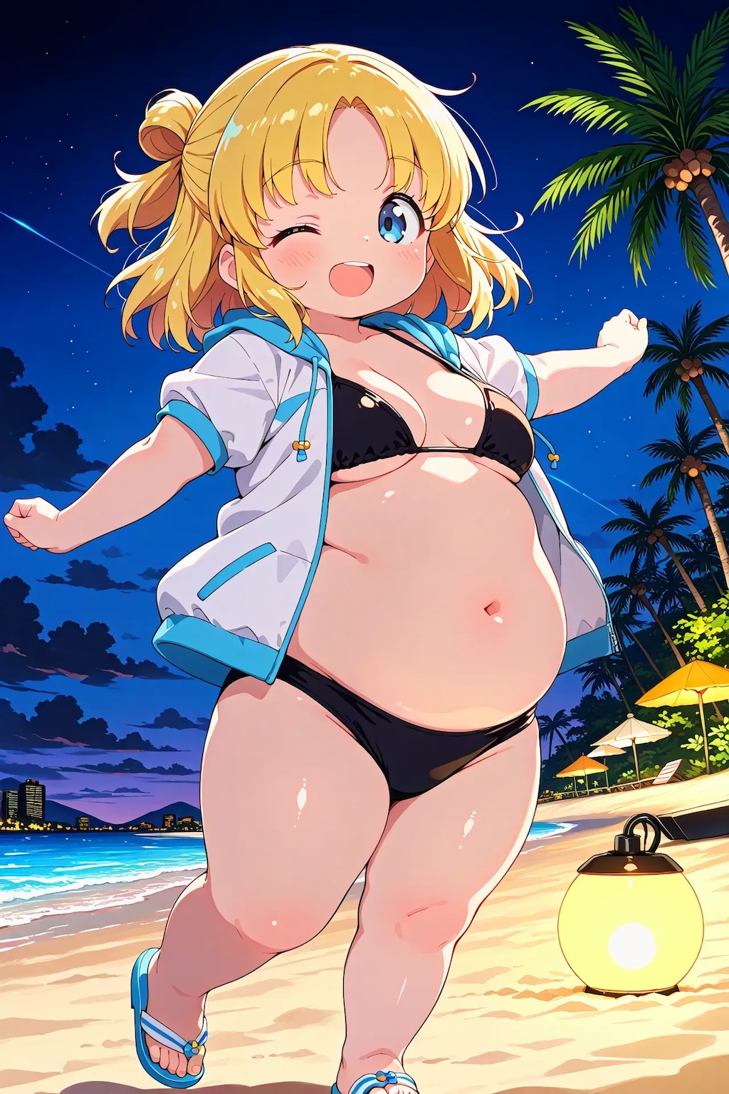 まりあちゃんと夜の海