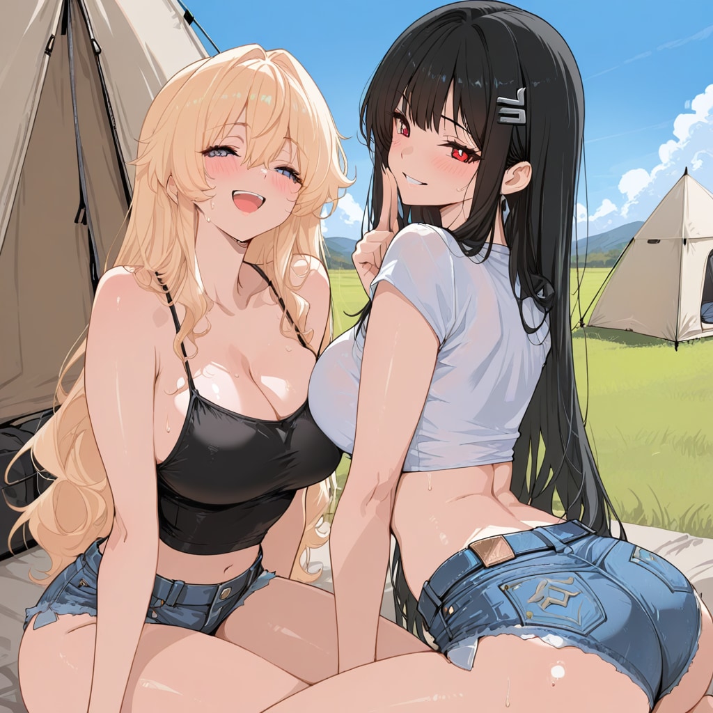 テント立てた